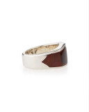 Sterling Wood Inlay Ring, Size 10