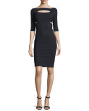 Zora Half-Sleeve Cutout Sheath Cocktail Dress