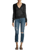 Carter Slim-Leg Harvey Destructed Jeans, Blue