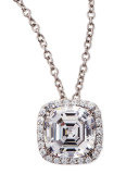 6.75ct Asscher Cut Cubic Zirconia Pendant Necklace