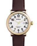 47mm Runwell Leather Watch, Oxblood