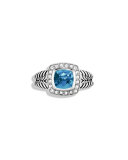 Petite Albion Ring with Blue Topaz and Diamonds