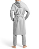 Luis Hooded Wrap Robe, Gray