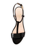 tallin patent platform sandal, black