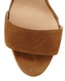 Kahn Suede Double-Band Sandal, Beige