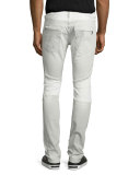 Rocco Two-Tone Moto Jeans, Gray