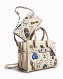 Embellished Canyon Quilt Fold-Over Crossbody Bag