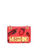 Small Burned-Print Shoulder Bag, Red