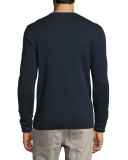 Interlock Long-Sleeve Cashmere Sweater, Midnight