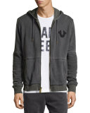 Faded Moto Hoodie, Dark Gray