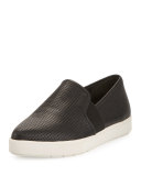 Pierce Perforated Leather Skate Sneaker, Black