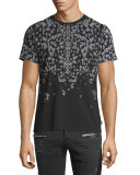 Shatter-Print Short-Sleeve Tee, Black