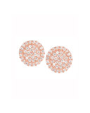 18K Rose Gold Pavé Diamond Scallop Stud Earrings