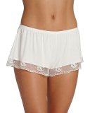 Noor Lounge Shorts with Lace Trim, Ivory