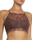 Saskia Lace Halter Bralette, Chestnut