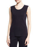 Scoop-Neck Knit Tank, Navy