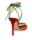 Strappy Suede 105mm Sandal, Multi