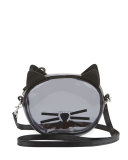 Girls' Transparent Cat Crossbody Bag, Black