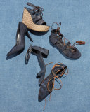 Nouveau Denim Pointed-Toe Pump, Navy
