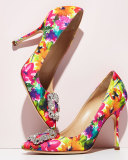 Hangisi Floral-Print 105mm Pump, Multicolor