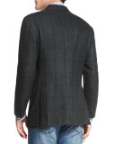Cashmere Plaid Sport Coat, Olive