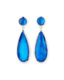 Long Snowman Doublet Drop Earrings in Ultramarine