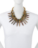 Kali Mixed Horn Beaded Spike Necklace