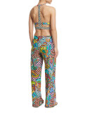 Madagascar Paisley-Print Wide-Leg Coverup Pants