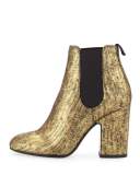 Mila Metallic 100mm Chelsea Boot, Black/Gold