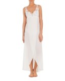 Mist Lace-Trim Long Nightgown, White