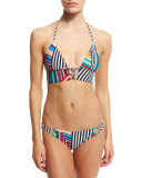 Mediterranean Vacation Multi-Print Halter Swim Top