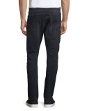Super-Slim Distressed Denim Jeans, Gray