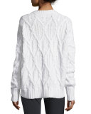 Karenia Aural Cable-Knit Sweater, Ivory