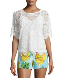 Half-Sleeve Lace Top