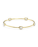 18k Gold Rock Candy 5-Stone Bangle in Clear Quartz
