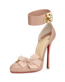 Fetish Red Sole d'Orsay Pump, Nude/Golden