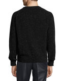 Donegal Cashmere Long-Sleeve Sweater, Black
