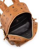 Stark Visetos Side-Stud Small Backpack, Cognac