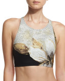 Gilded Garden High-Neck Swim Top