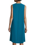 Sleeveless V-Neck Shift Dress, Plus Size