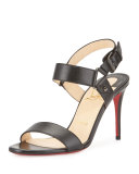 Sova Leather 85mm Red Sole Sandal, Black