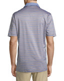 Charlie Striped Short-Sleeve Knit Polo Shirt, Navy