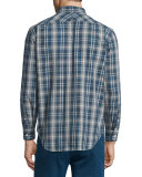 Multi-Plaid Long-Sleeve Woven Sport Shirt, Multi