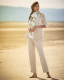 Mesh Two-Button Blazer, Natural  