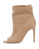 Burlison Scrunched Leather Bootie, Camel