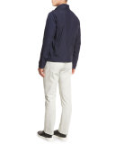 Micro-Birdseye Polo Shirt, Navy