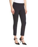 Zip-Back Scuba Leggings, Black