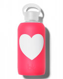 Glass Water Bottle, Bisous Heart, 500 mL
