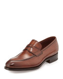 Almond-Toe Penny Loafer, Brown