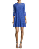 3/4-Sleeve Lace Fit & Flare Dress 